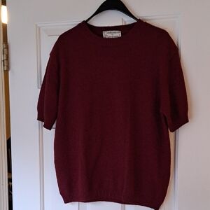 100% Cashmere burgundy/black crew neck by Floreal
